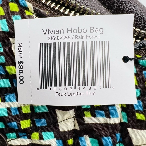 VERA BRADLEY WOMENS VIVIAN HOBO BAG IN RAINFOREST COLORS NWT - Picture 15 of 16